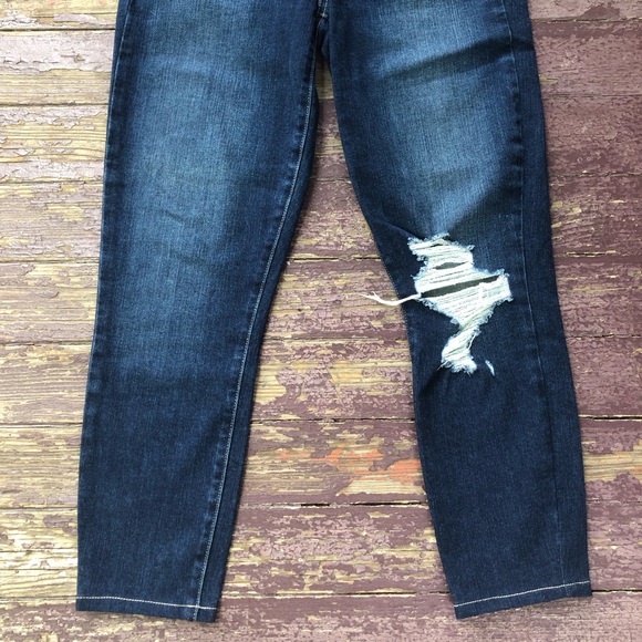 Paige Verdugo Ankle Jeans Dark Wash Distressed Skinny Stretch Size 28 - Picture 3 of 13